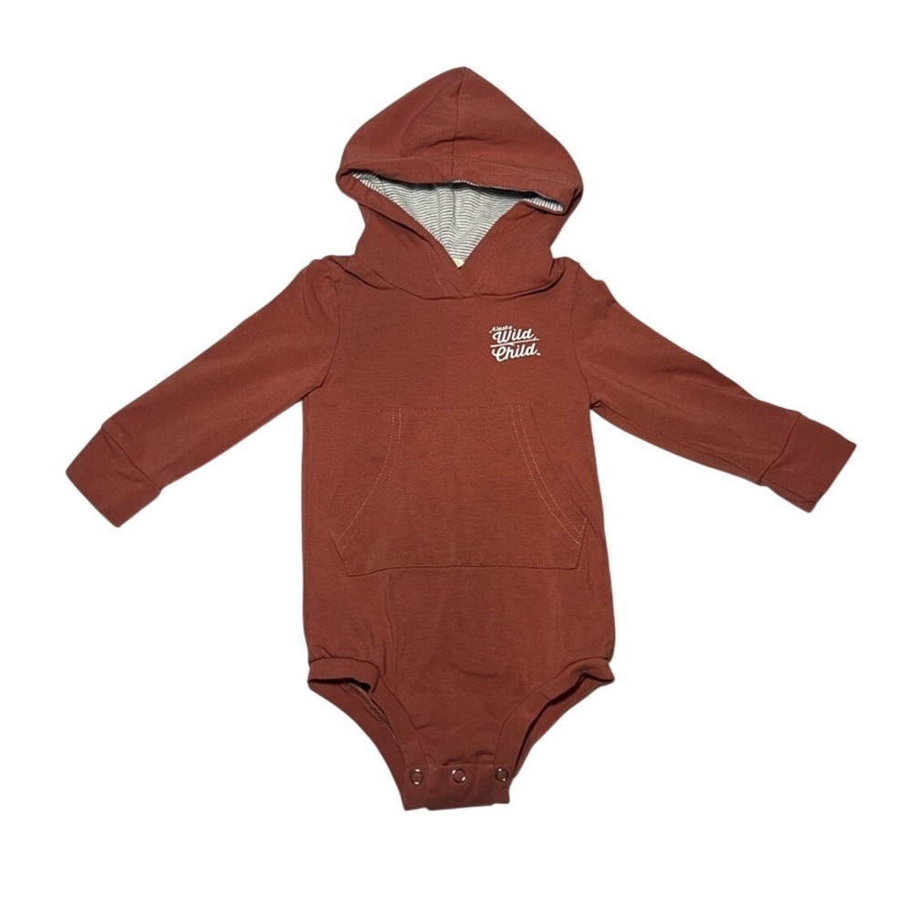 Alaska Wild Child Hoodie Onesie Long Sleeve in Salmon